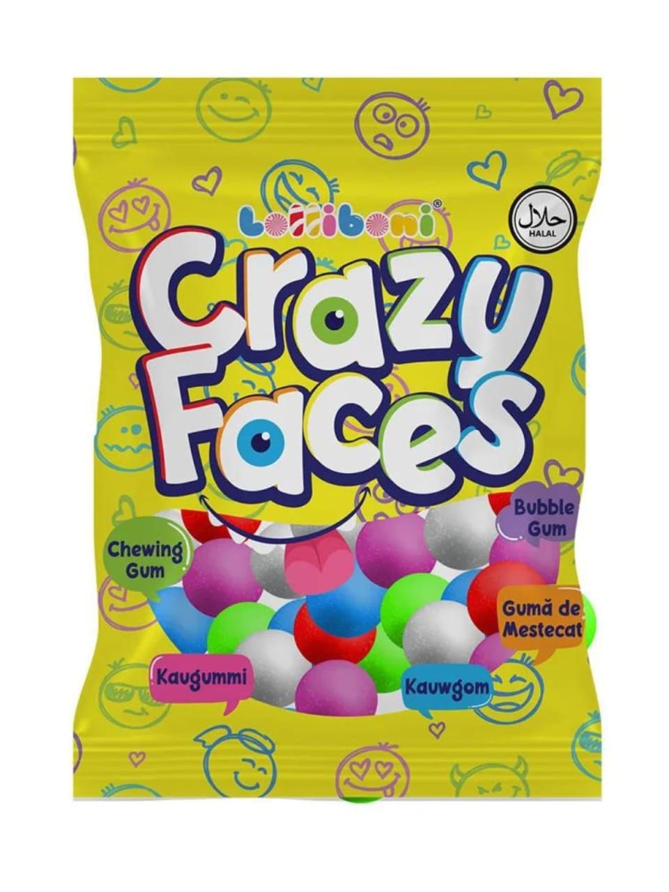 Crazy Faces Gum - 80g